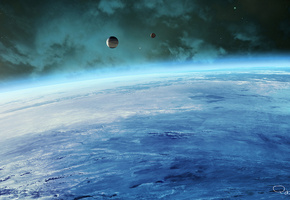 планета, Космос, атмосфера, спутники