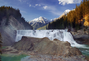 канада, british columbia, wapta falls, Yoho national park, canada, kicking horse river