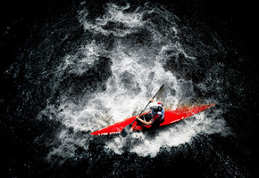 река, вода, лодка, Человек, гребёт, спорт