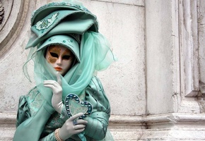 тайна, Девушка, костюм, маска, венеция, маскарад, город