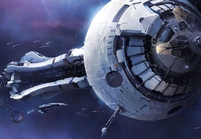 горн, оружие, корабли, космос, Mass effect 3