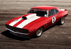 мощь, camaro, трасса, гонка, автомобиль, Chevrolet, закат