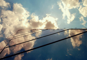 небо, Здание, облака