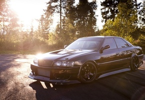 Car, toyota, chaser, автомобиль, japan, обоя, black, jzx100, jdm, tuning, wallpapers