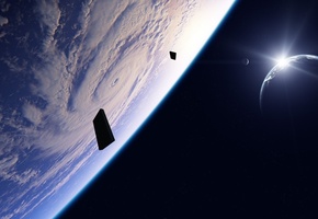 монолиты, Арт, звезда, атмосфера, космос, планета