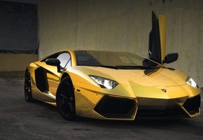 wallpapers, lamborgini, picture, beautiful, automobile, автомобиль, aventador, gold, Car