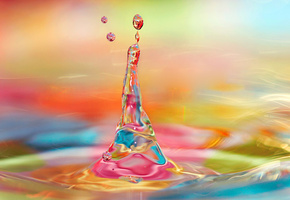 ярко, Капля, разноцветное, вода