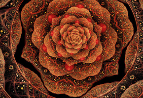 Арт, лепестки, фрактал, узоры, цветок