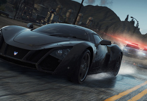 еа, marussia b2, погоня, брызги, гонки, Need for speed most wanted 2