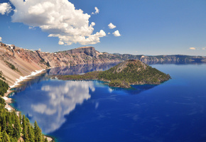 остров, кратер, Озеро