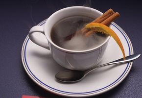 корица, кофе, Чашка, апельсин