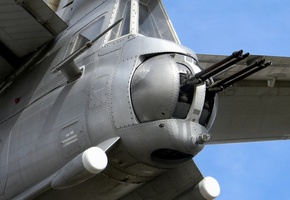 пушка гш-23, Ту-95мс, клепки, небо, хвост