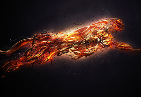 неон, бежит, Леопард