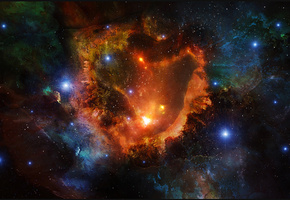 nebula, туманность, Космос, арт, звезды, art, space