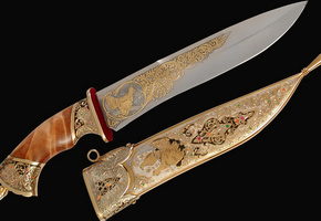 Кинжал, узор, нож, оружие, сталь