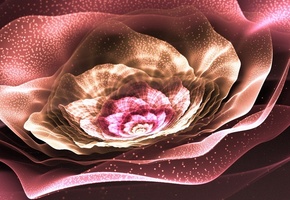 Арт, лепестки, пыльца, сияние, фрактал, цветок