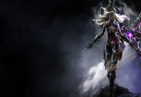 irelia, stars, дым, League of legends, ирелия, ночь, skin, night, звёзды, smoke