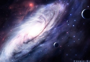 Туманность, космос, вихрь, звезды