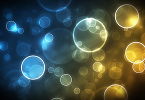 сферы, Фон, желтые, много, голубые, круги, разные