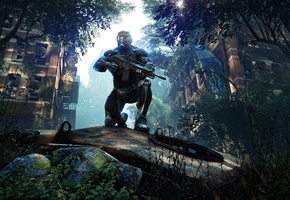 разруха, нанокостюм, оружие, солдат, Crysis 3, нью-йорк