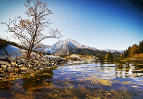 река, озеро, пейзаж, wallpapers, Природа, горы, небо