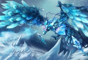 льды, anivia, птица, League of legends, снег, холод, кристаллы