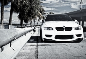 white, белый, Bmw, ограждение, бмв, m3, e92, мост