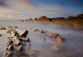 вода, небо, камни, море, Природа, океан, скалы, свет