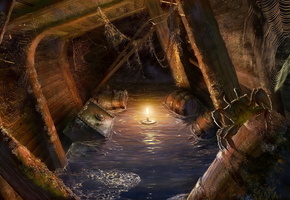 bogdan maistrenko, candle, pirates, ship, masterbo, spider, light, Locations for games