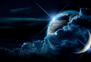 земля, луна, Планета, спутник