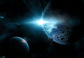 Космос, планеты, бесконечность, звезды, обои