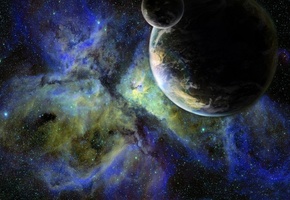 галактика, Планета, звезды, спутник