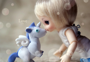 Кукла, love, нежность, единорог
