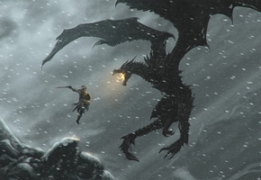 дракон, skyrim, скайрим, dragon, довакин, The elder scrolls
