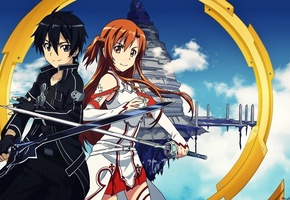 кирито, Sword art online, kirito, асуна, sao, asuna