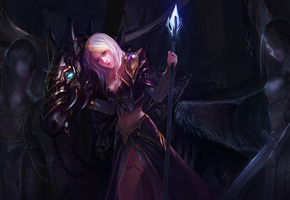 wow, девушка, World of warcraft, jaina proudmoore, доспехи, посох