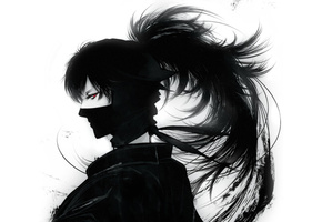 маска, ниндзя, Rakudai ninja rantarou, красный глаз, doi hansuke