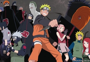 кушина, тоби, какаши, саске, сакура, минато, Наруто