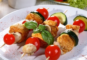 meat, мясо, грибы, черри, Шашлык, помидоры, огурцы