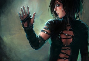 Арт, тату, девушка, рука, ремешки