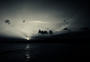 Природа, вода, закат, отражение, небо, солнце, море