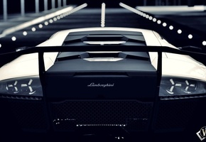 Авто, ламборджини, Lamborghini, черно-белое