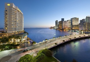 сша, океан, дорога, флорида, Miami, залив, город, майами