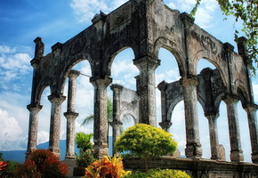 Руины, природа, колонны, история, древность