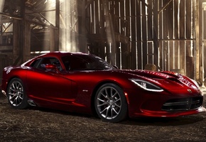 суперкар, вайпер, красный, Dodge, додж, srt, gts, viper, передок