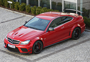 купе, красный, спойлер, amg, mercedes, Mercedes benz c 63 amg coupe black series