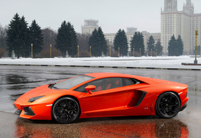 авентадор, Lamborghini aventador lp700-4, ламборджини, вид сбоку