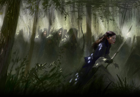 Арт, эльфы, the battle for middle-earth ii, the lord of the rings, лес, арвен