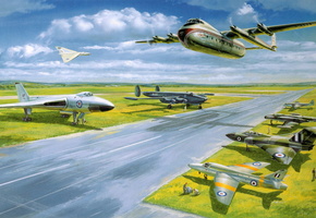 аэродром, истребители, Самолеты, авиация