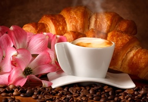 напиток, блюдце, цветы, Кофе, кизил, чашка, зерна, пена